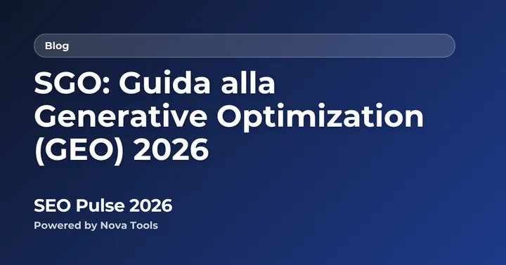 SGO: Guida alla Generative Optimization (GEO) 2026
